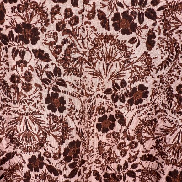 Soft Surroundings Mauve Floral Bell Sleeve Velvet Trim Pullover Top Size Small P - Picture 4 of 7